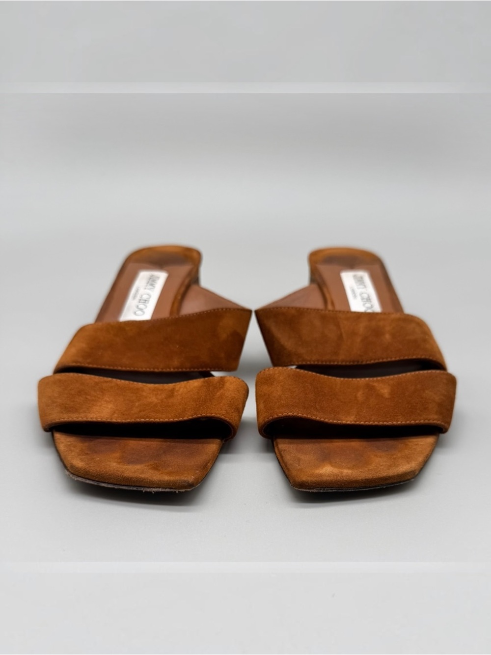 Jimmy Choo Rori Suede Slide Mules Tan Women’s Size 38.5 - Picture 3 of 8